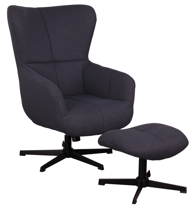 Ohrensessel Sava Deep Blue inkl. Fußhocker deep blue